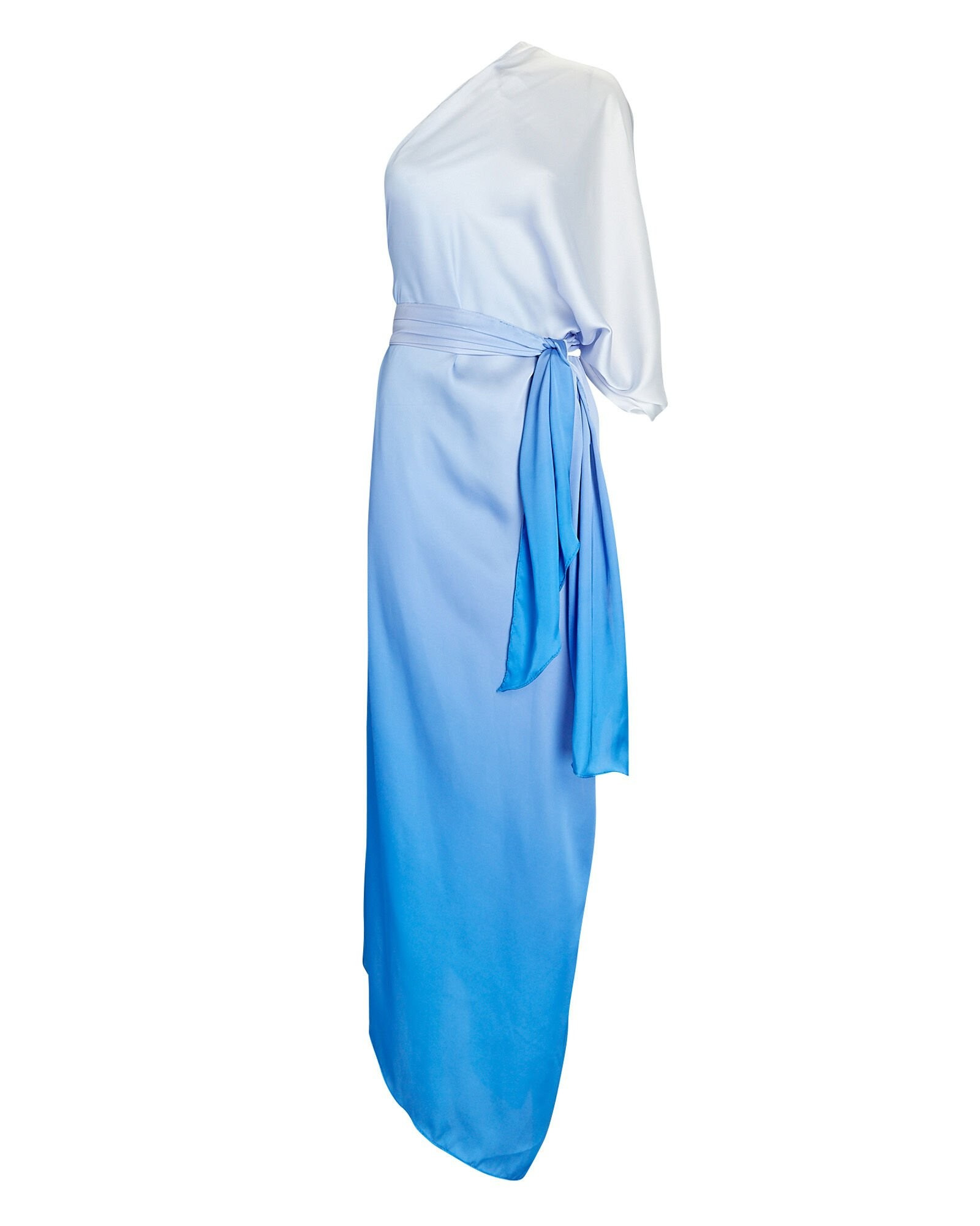 Cabana One-Shoulder Ombré Satin Dress | INTERMIX