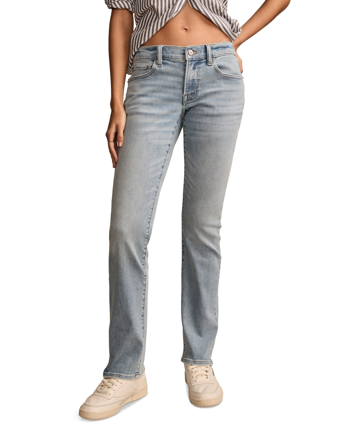 Lucky Brand Women's Mid-Rise Sweet Straight-Leg Denim Jeans - Lovers Lane Wash | Macy's