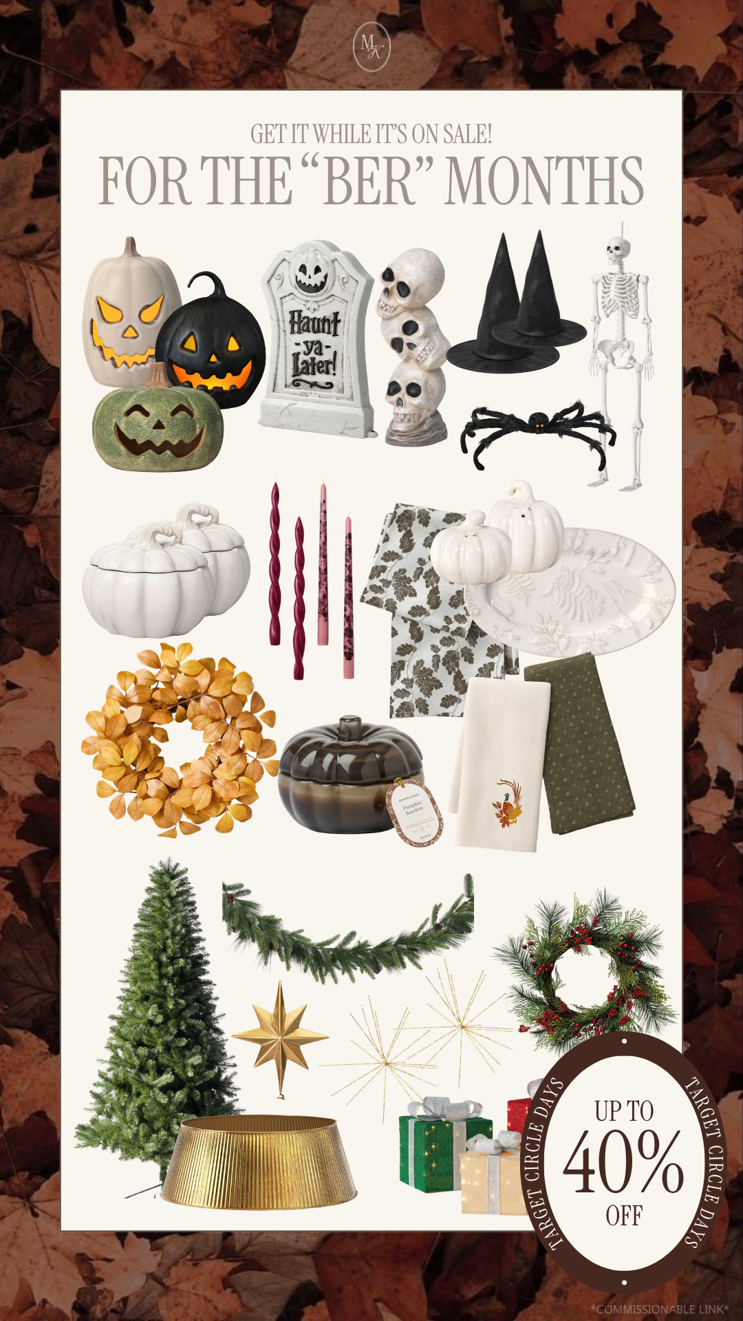 Target Home Decor for the Holiday's! 40% off

target, target circle deals, home decor, christmas decor, fall decor, halloween decor, table decor, christmas tree, target holiday decor 

 #LTKSeasonal #LTKHome #LTKSaleAlert