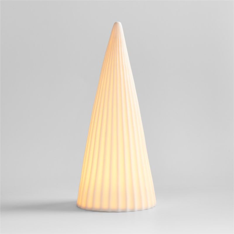 LED Large White Porcelain Christmas Tree Decorative Object + Reviews | Crate & Barrel | Crate & Barrel