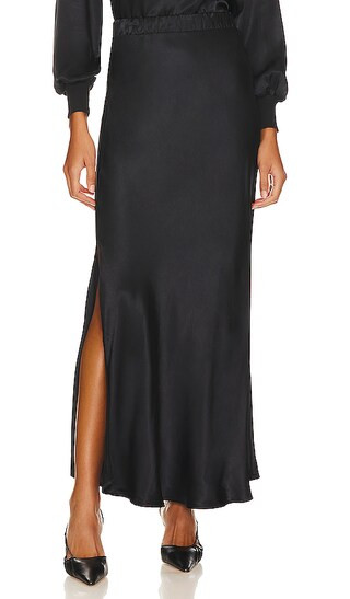 Maribel Bias Skirt in Black | Revolve Clothing (Global)