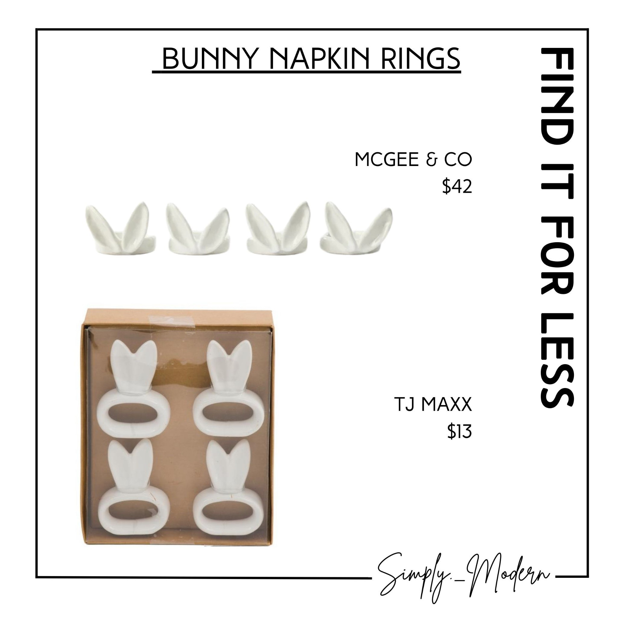 Find it for less- bunny napkin rings

#LTKHome