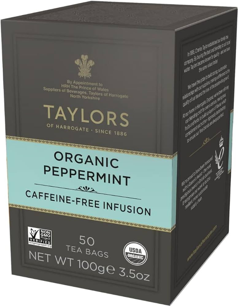 Taylors of Harrogate Organic Peppermint Herbal Tea, 50 Count | Amazon (US)