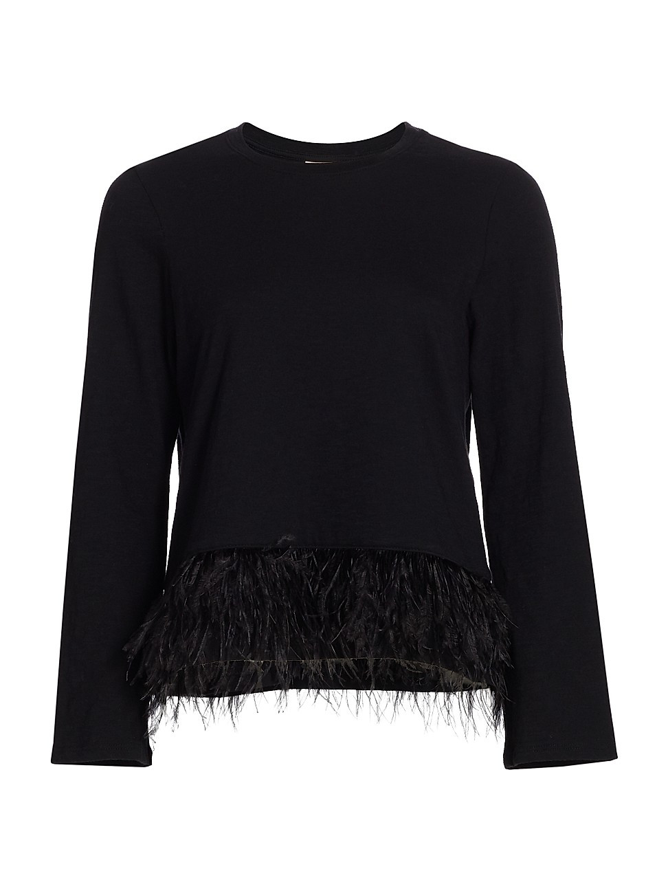 Cinq à Sept Women's Aziza Feather Top - Black - Size Large | Saks Fifth Avenue