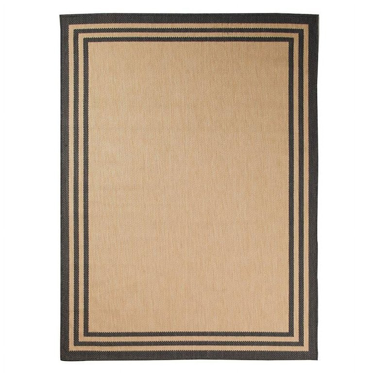 Indoor/Outdoor Boarder Rug - Decorative Mat, Coastal Aesthetic - 5x7', Black - Walmart.com | Walmart (US)
