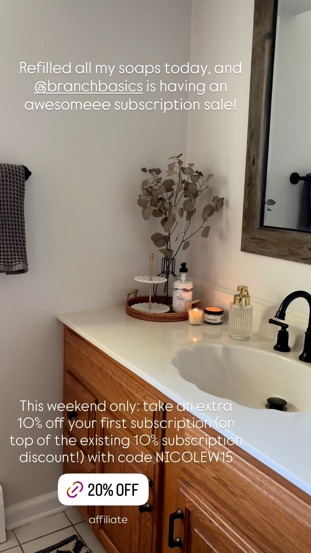 Awesomeeee Branch Basics subscription sale this weekend only for LDW! Use my code - NICOLEW15 - to get an extra 10% off (on top of the existing 10% subscription discount!!) your first BB subscription order! The time to stock up is now! 

We love Branch Basics because it’s  nontoxic and human safe, and ACTUALLY cleans! 🫧✨

#LTKFamily #LTKHome #LTKSaleAlert