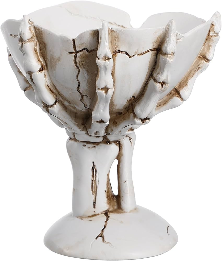 Luxshiny 1pc Skeleton Hand Skull Fruit Bowl Candy Bowl for Office Halloween Treat Bowl Food Small... | Amazon (CA)