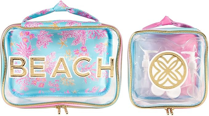 Lilly Pulitzer Beach Accessories Pouch Set of 2 with Clear Travel Bag with Toiletry Accessories (... | Amazon (US)