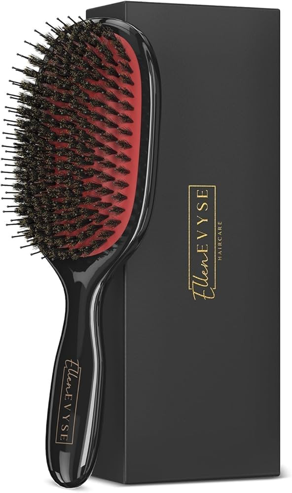Boar Bristle Hair Brush, Nylon Pins and Soft Boar Bristles for Smoothing, Detangling, Reducing Br... | Amazon (US)