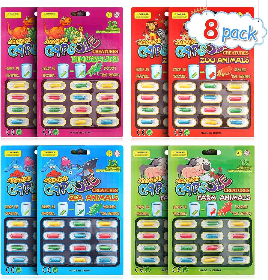 Gejoy 8 Pieces Magic Grow Capsules Growing in Water Animals Toys Dinosaur Dino Sea Creature Capsu... | Amazon (US)