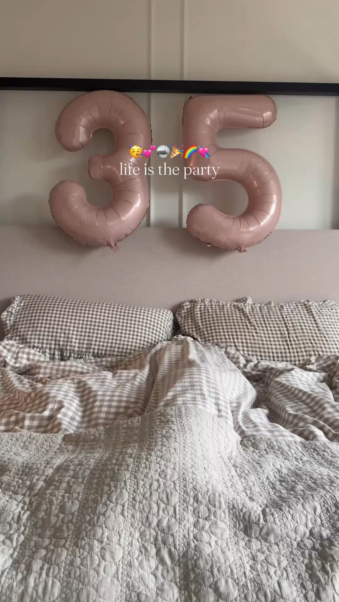 life IS the party! Steal this cute birthday post idea 🥰🎉💘 linking the balloons, confetti popper and my pjs that are still on sale from @Aerie 🫶🏻 I am in the mediums! 

#LTKmomlife #LTKmorningroutine #LTKdayinmylife