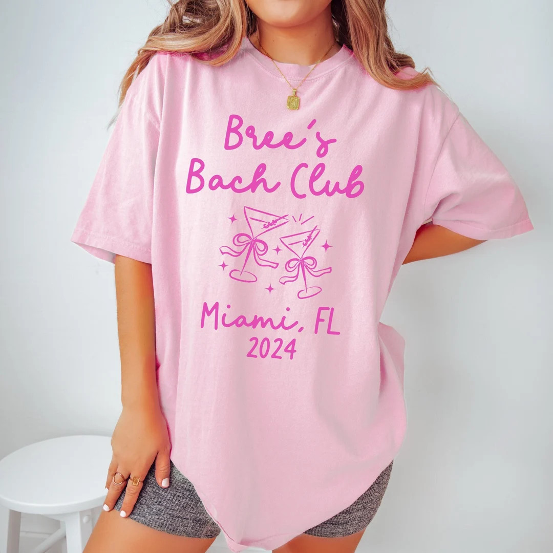 Custom Bachelorette Shirts Luxury Bachelorette Merch Coquette Martini With Bow Personalized Match... | Etsy (US)
