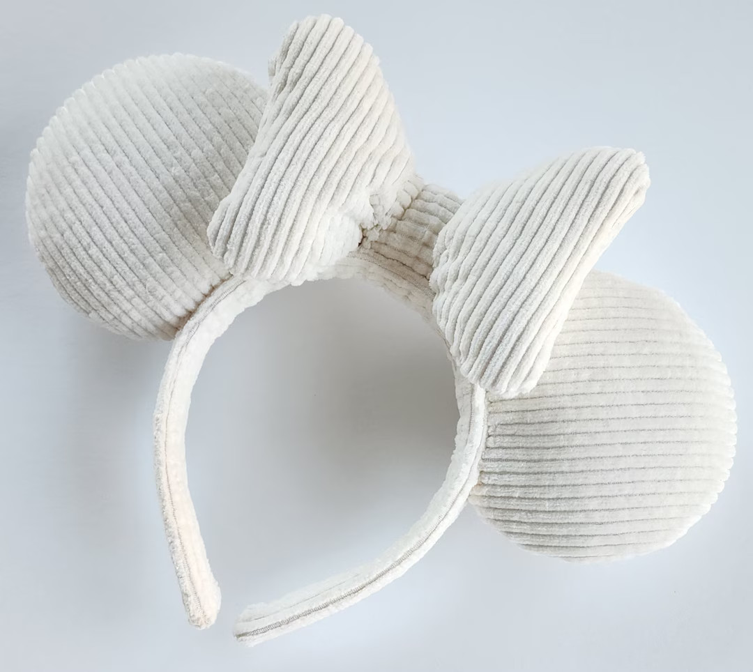 Soft Ivory Corduroy Mouse Ears off White Mouse Ears - Etsy | Etsy (US)