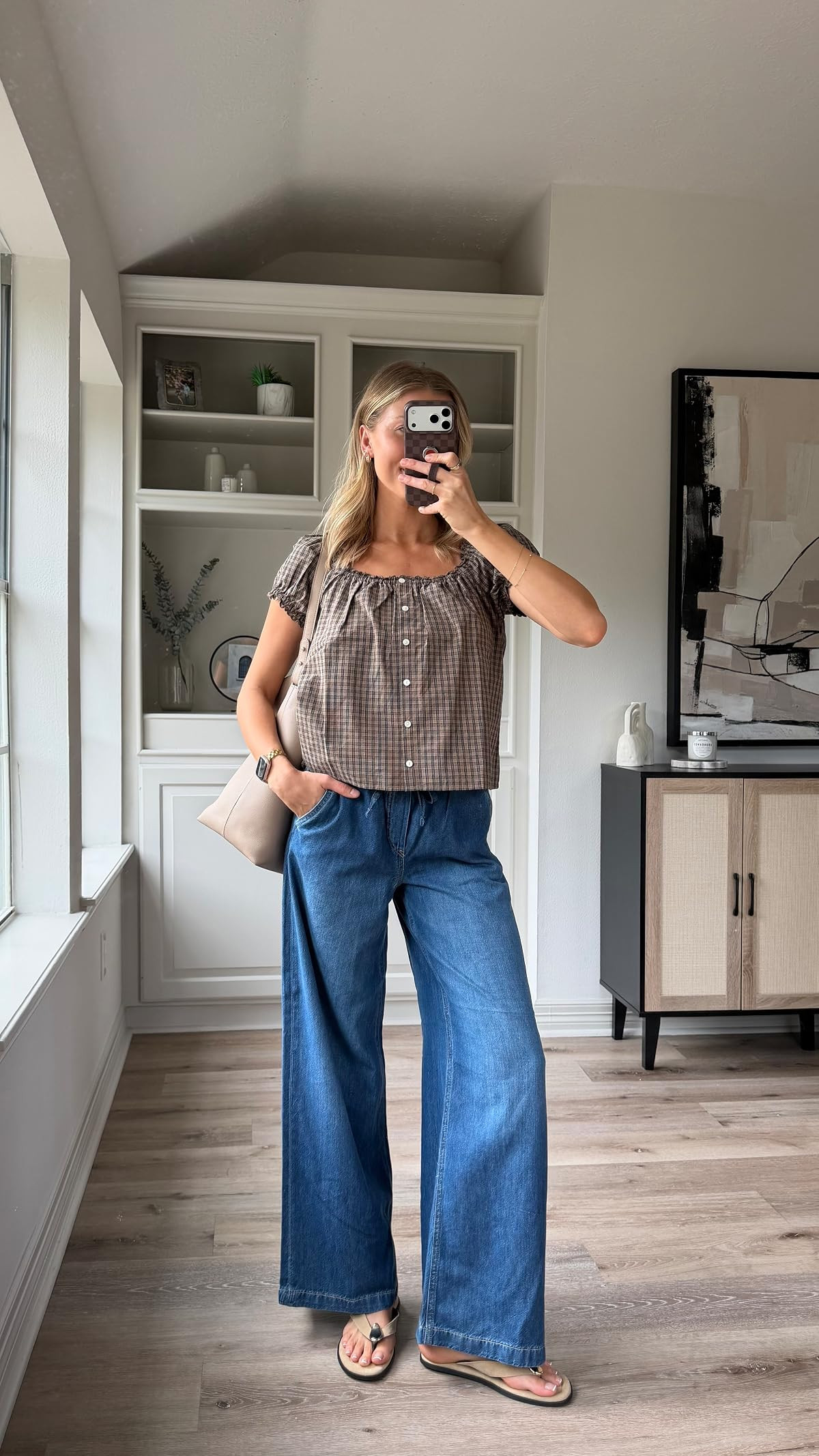 Comfy cute fall outfit | Wearing S in top, S in drawstring denim
 

 