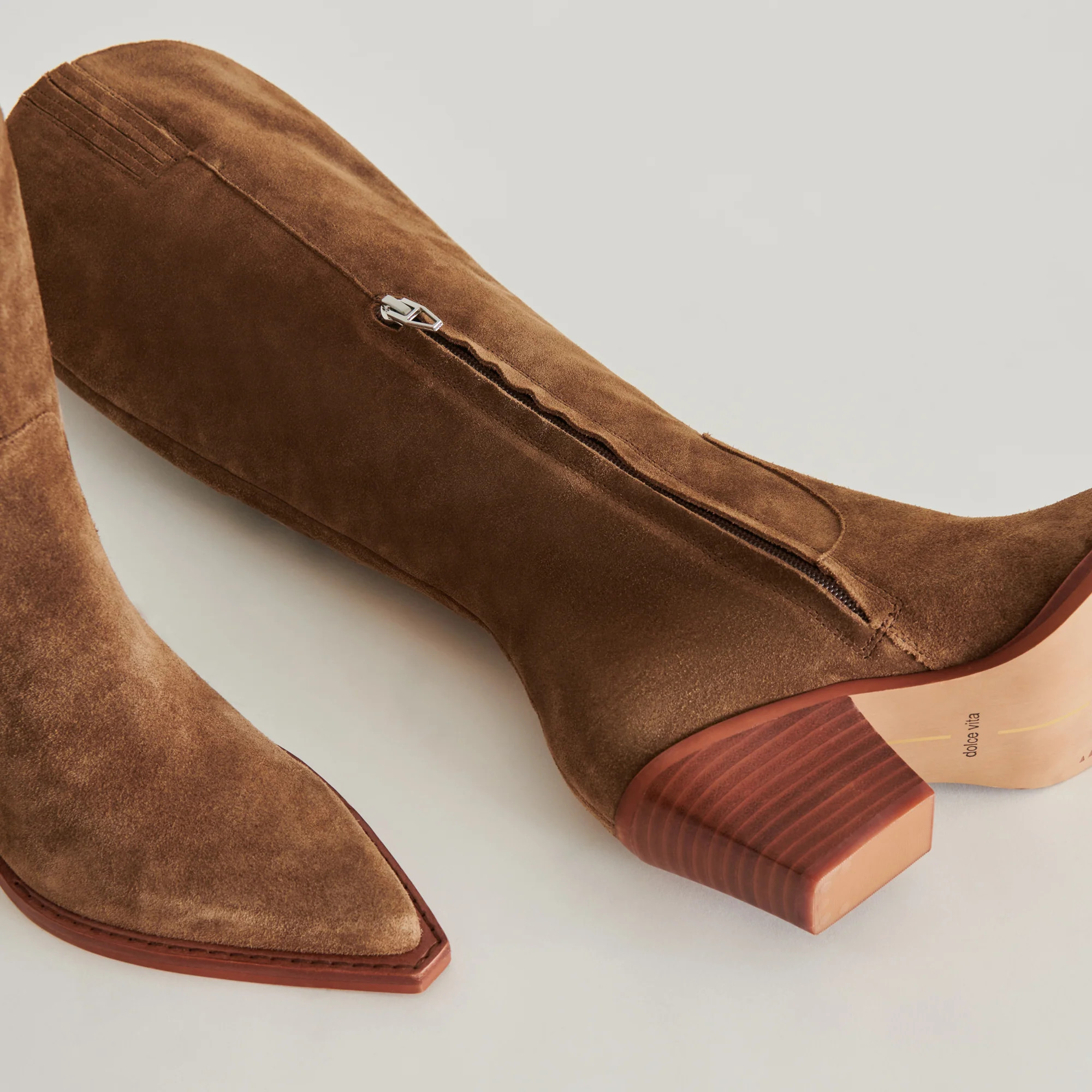 Raj Boots in Brown Suede | Women's Brown Suede Knee-High Boots | DolceVita.com