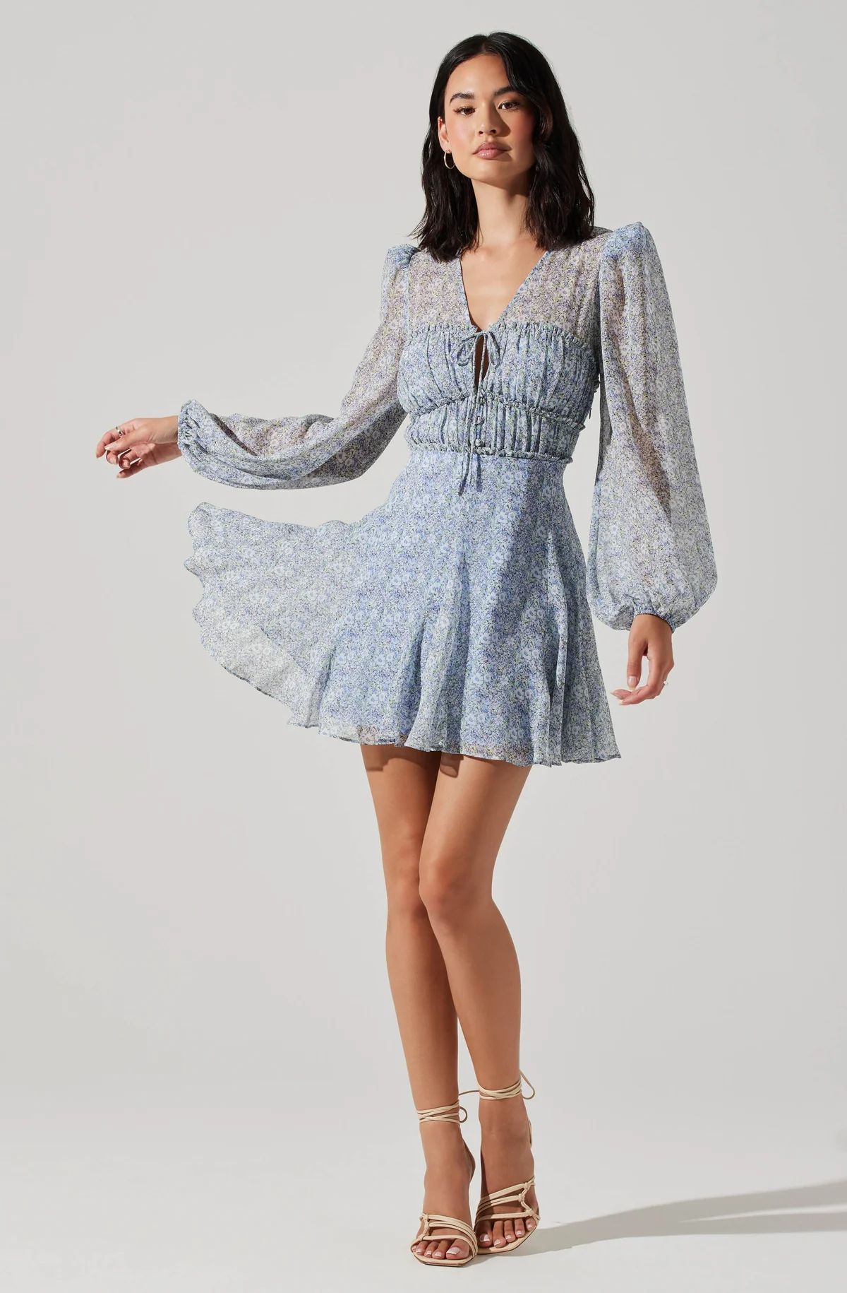 Dianthus Floral Puff Sleeve Mini Dress | ASTR The Label (US)