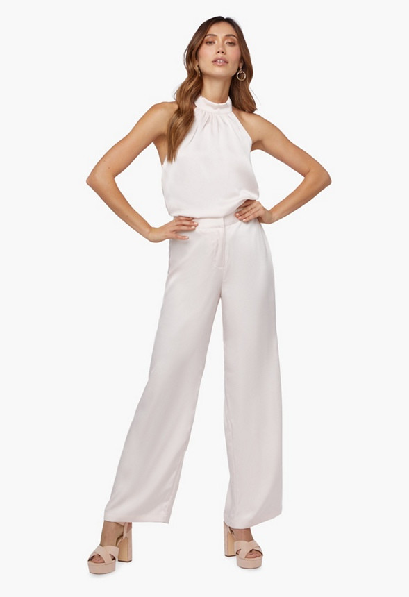 Wide Leg Satin Pants | JustFab