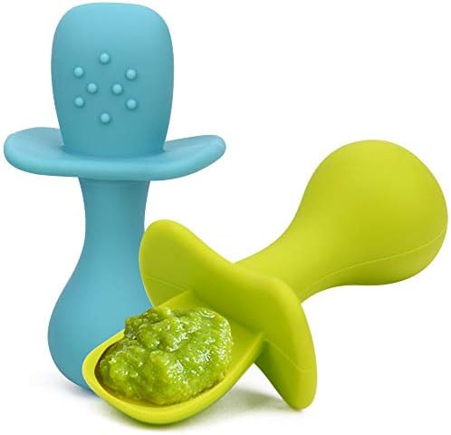 Baby Spoons - First Stage Toddler Utensils - Baby Led Weaning Spoons - Food Grade Soft Silicone Anti | Amazon (US)