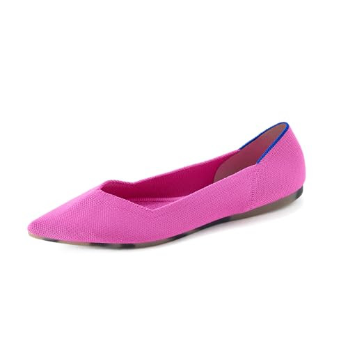 Rothy's The Point Women's Slip-On Shoes, Pointed-Toe Flats, Dragon Fruit Fuchsia Pink, Made From Recycled Plastic Bottles & Machine Washable, Size 9.5 | Amazon (US)