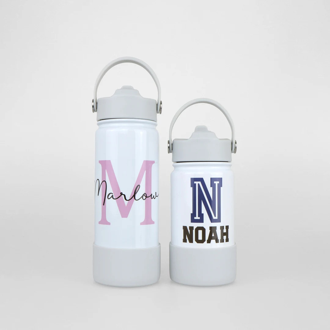 Personalised Water Bottle 400/500ml Perfect for Kids & Adults School Bottle, Nursery Bottle, Gym ... | Etsy (US)