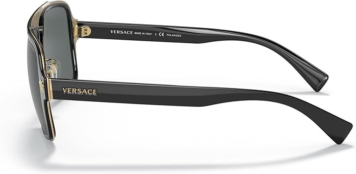 Versace Man Sunglasses Black Frame, Dark Grey Lenses, 56MM | Amazon (US)