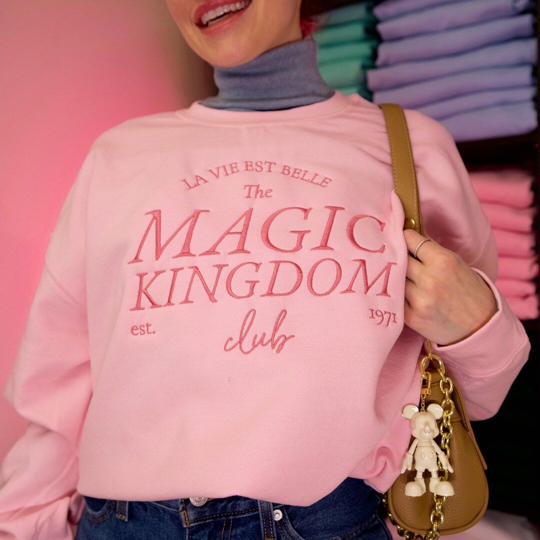 Magic Kingdom Embroidered Crewneck - Etsy | Etsy (US)