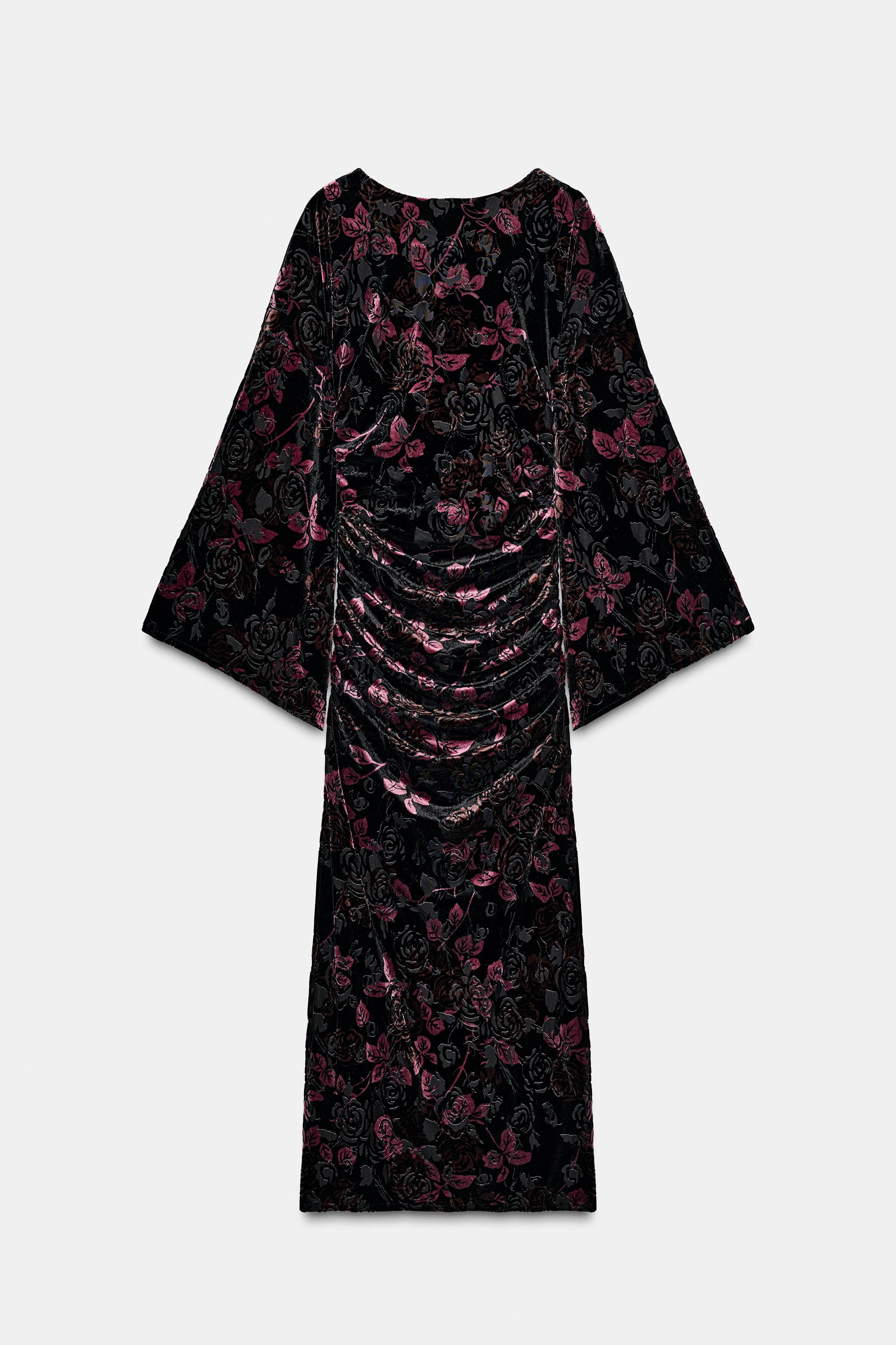 DRAPED VELVET DRESS | Zara US