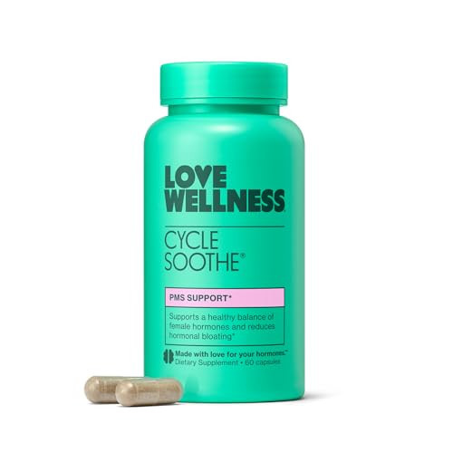 Love Wellness Cycle Soothe Supplement | Promotes a Happy Mood | Helps with PMS Hormones, Stress Relief, & Improves Mood | 60 Capsules | Amazon (US)