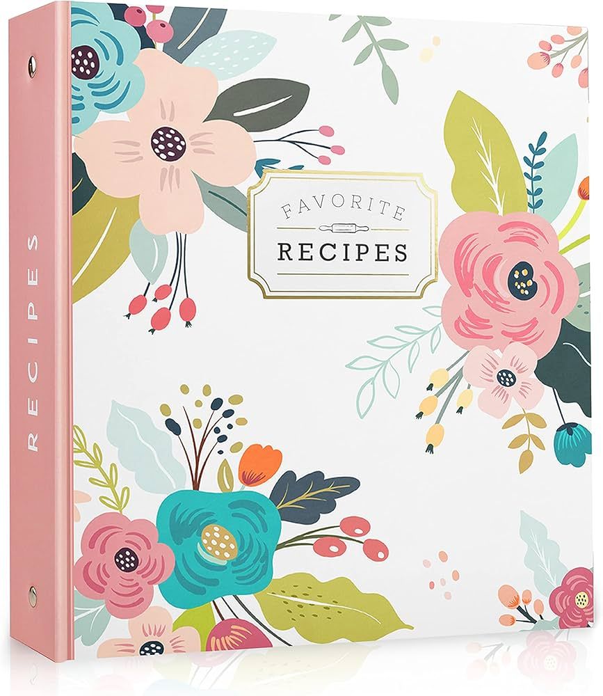 Recipe Binder 3 Ring Organizer Blank Recipe Book 8.5" x 9.5" with 50 Blank Recipes Cards (4x6), F... | Amazon (US)