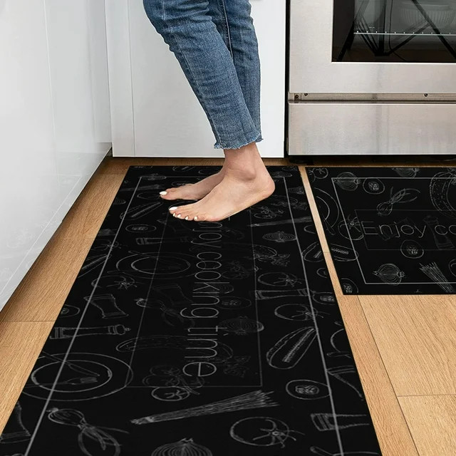 ASTARIN 2PCS Comfort Kitchen Runner Rug Set, Anti Fatigue Kitchen Mat, Farmhouse Kitchen Rugs, Ru... | Walmart (US)