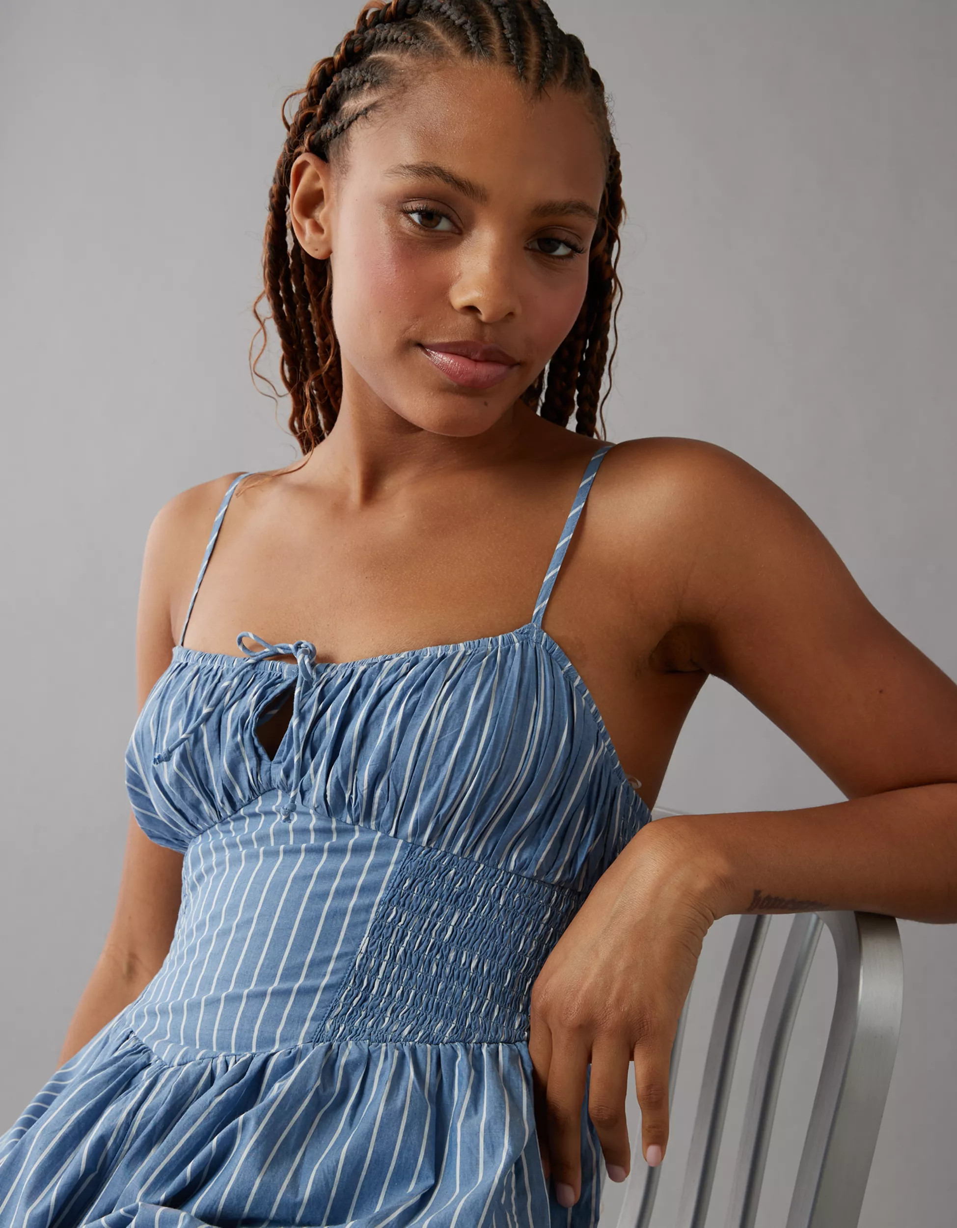 AE Corset Smocked Romper | American Eagle Outfitters (US & CA)