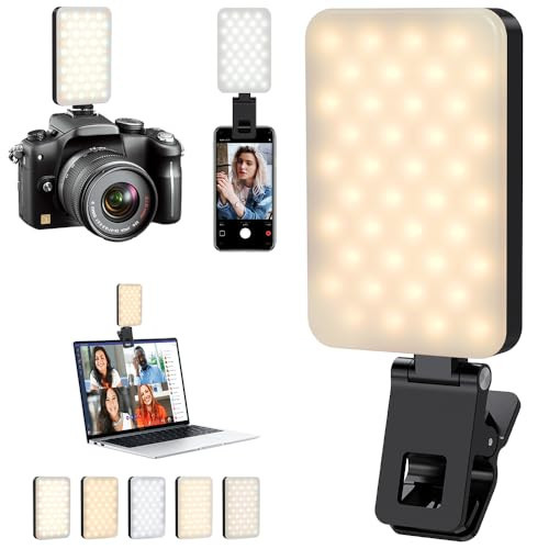 Selfie Light for iPhone,Portable Phone Clip on Light,Rechargeable LED Ring Light for Phone,Video Recording,Camera,Laptop,TikTok,Tablet,Vlog,Computer,5 Lighting Modes,80 LED High Power | Amazon (US)