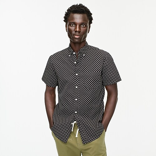 Short-sleeve stretch Secret Wash shirt in print | J. Crew US