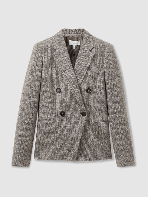 Belle
                Wool and Cotton-Blend Tweed Suit Jacket | Reiss UK