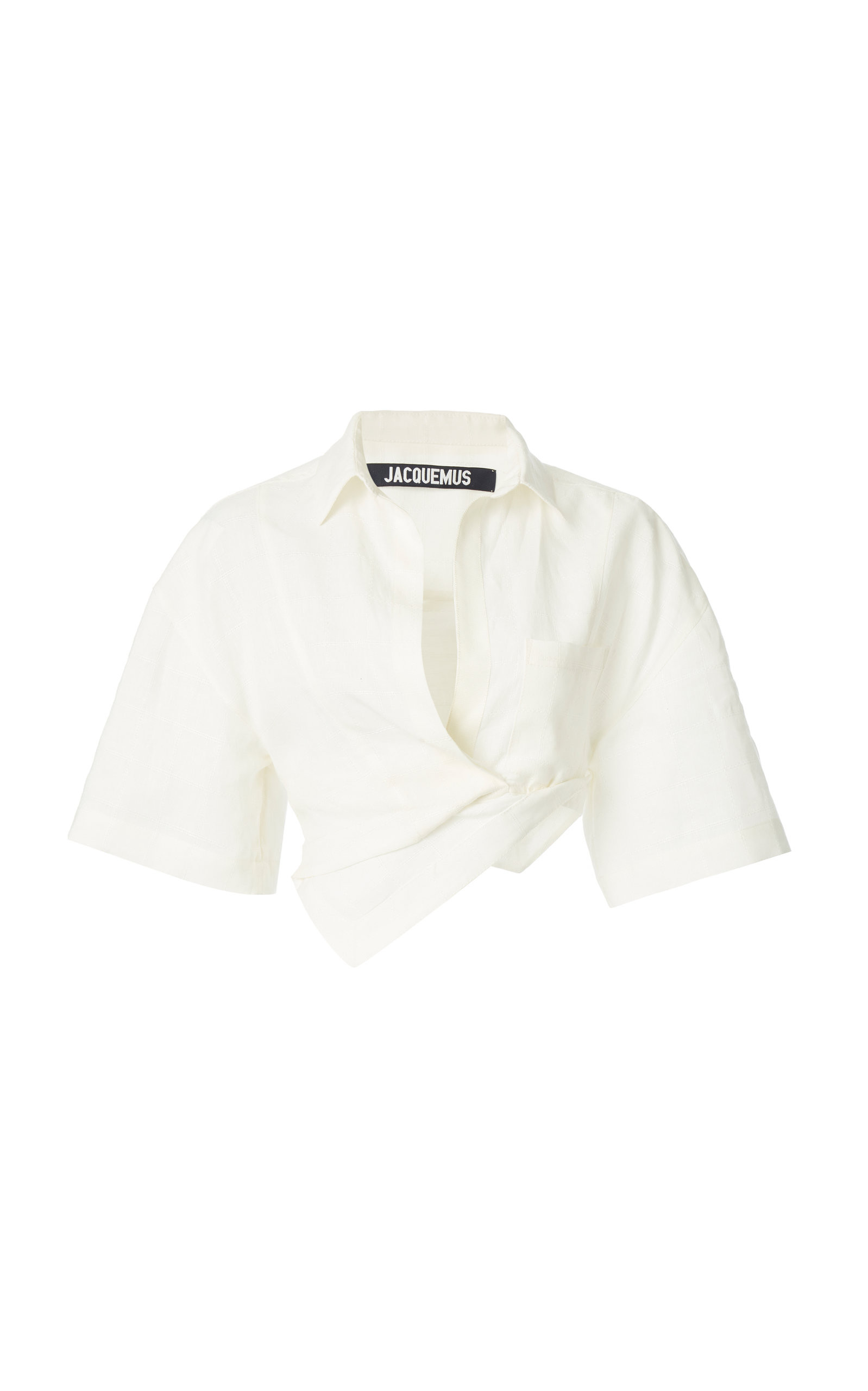 Capri Oversized Twisted Linen Cropped Shirt | Moda Operandi (Global)