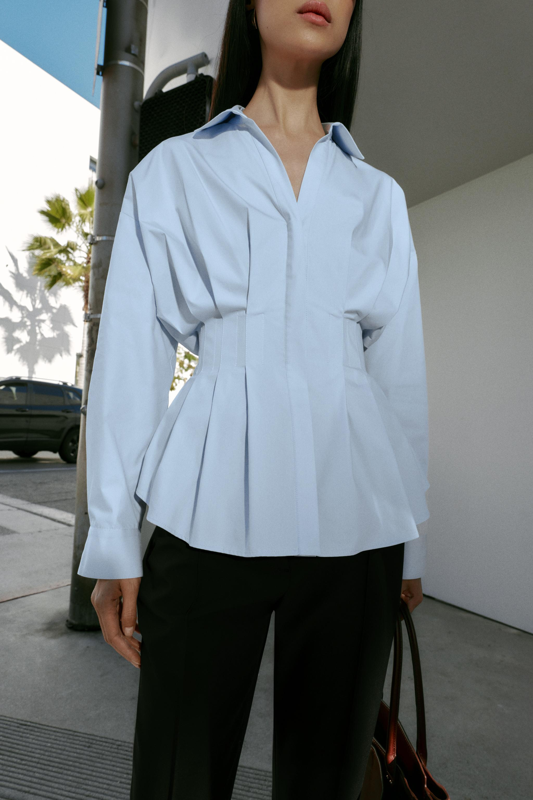 PLEATED POPLIN SHIRT | Zara US