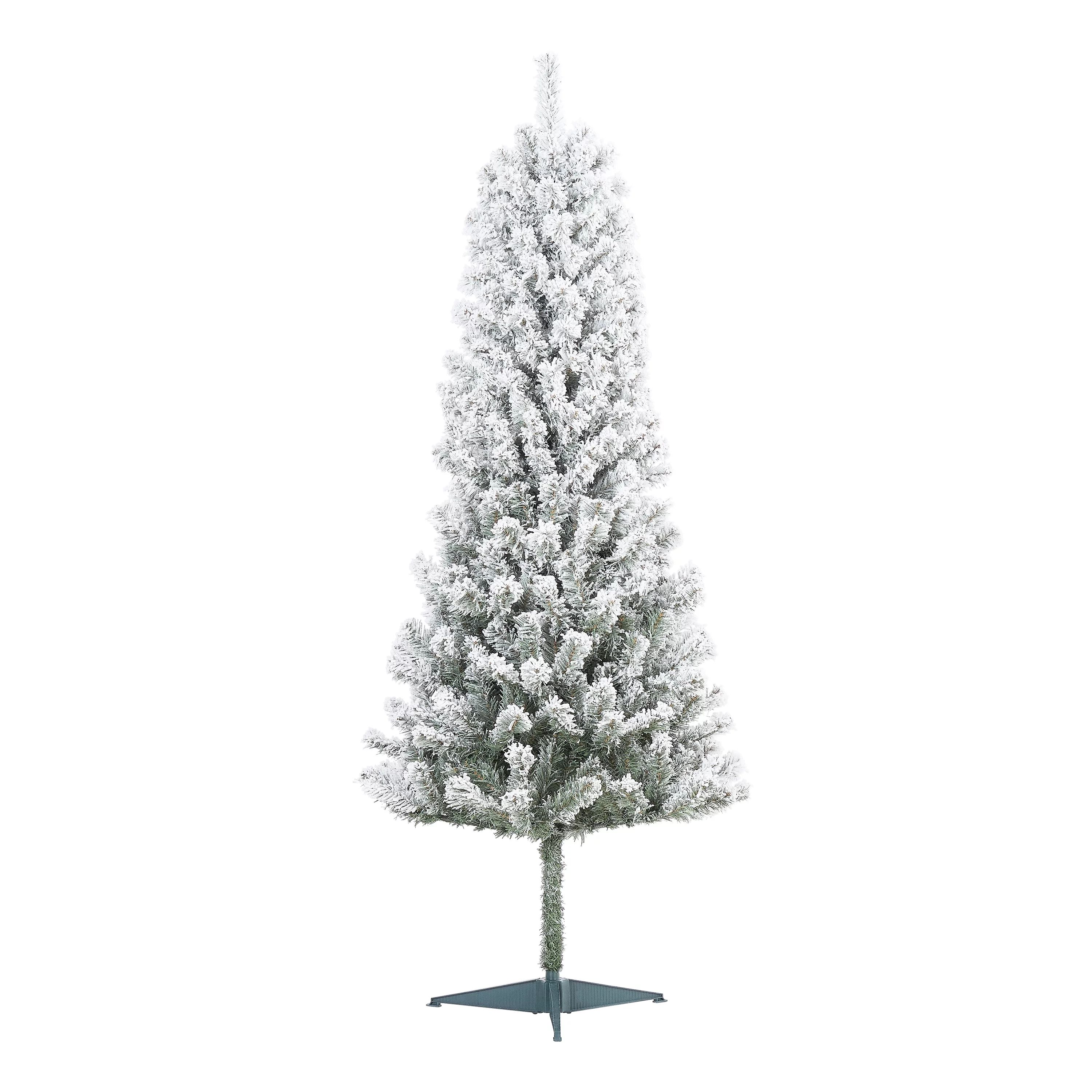 Holiday Time Un-Lit Snow-Flocked Pine Artificial Christmas Tree,6' - Walmart.com | Walmart (US)