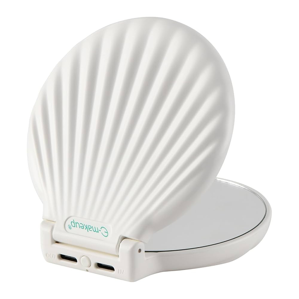 Shell Compact Mirror with Light, 2X / 10x Magnifying Travel Mirror with Light, Small Pocket Mirro... | Amazon (US)