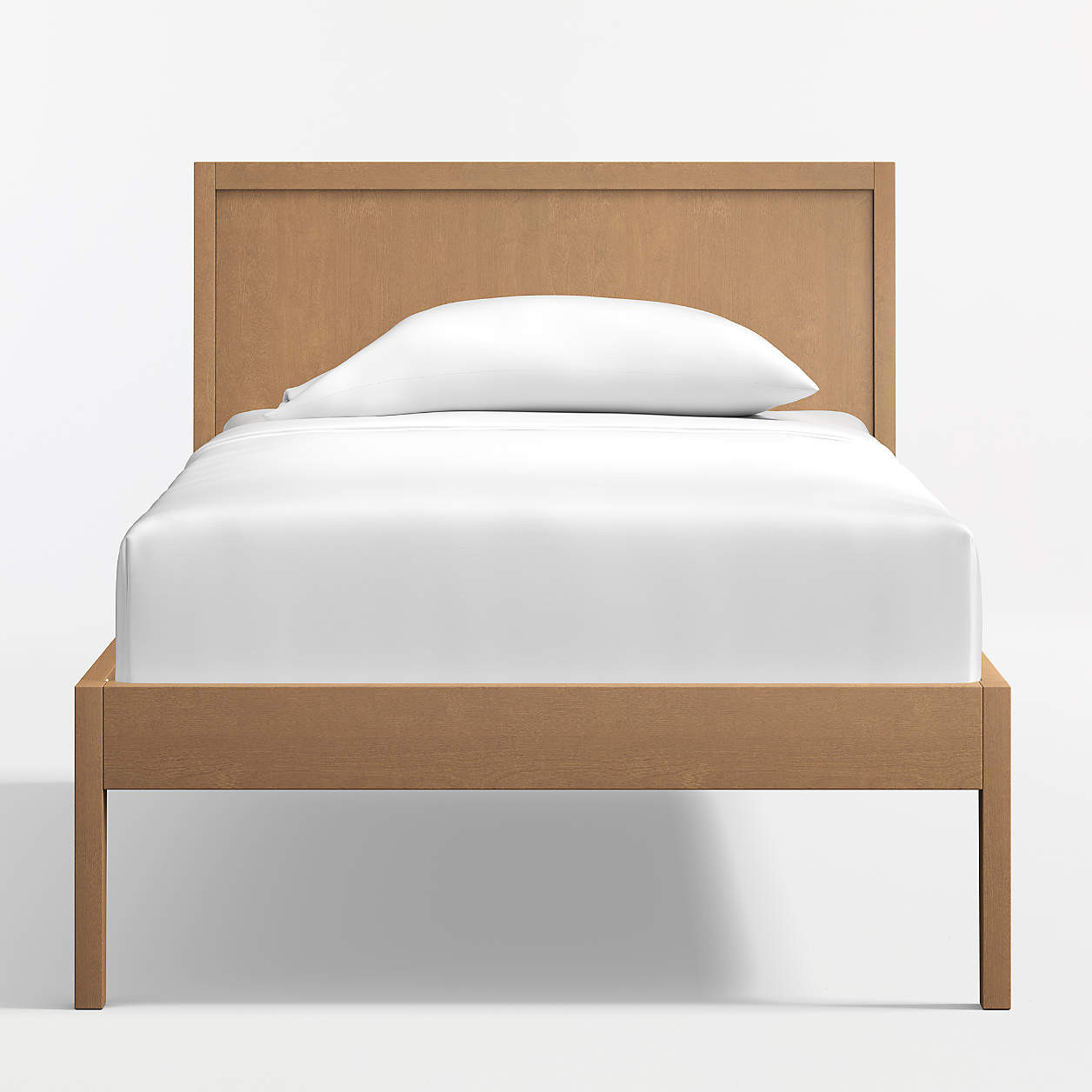 Ever Simple Flax Brown Wood Kids Twin Bed + Reviews | Crate & Kids | Crate & Barrel