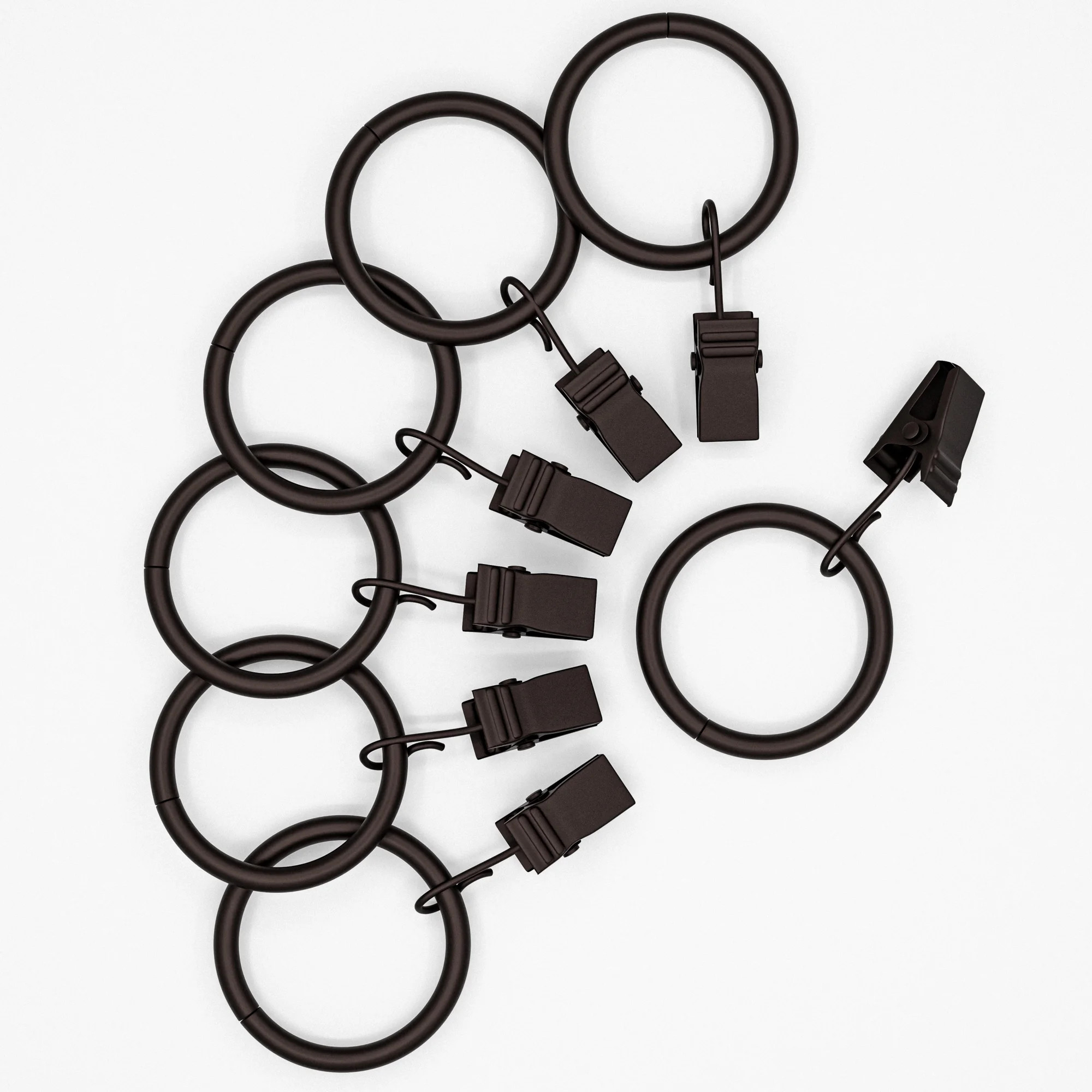 Mainstays 1" Bronze Curtain Clip Rings (7 pack) | Walmart (US)