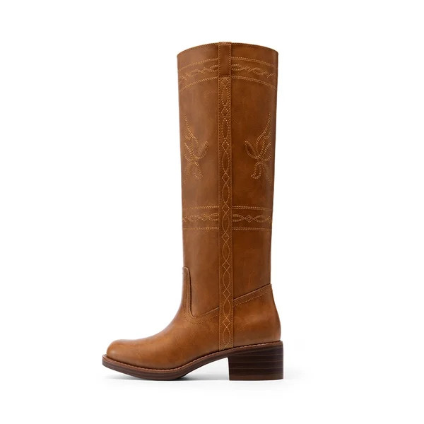 Women’s Square Toe Knee-High Western Boots | Dream Pairs