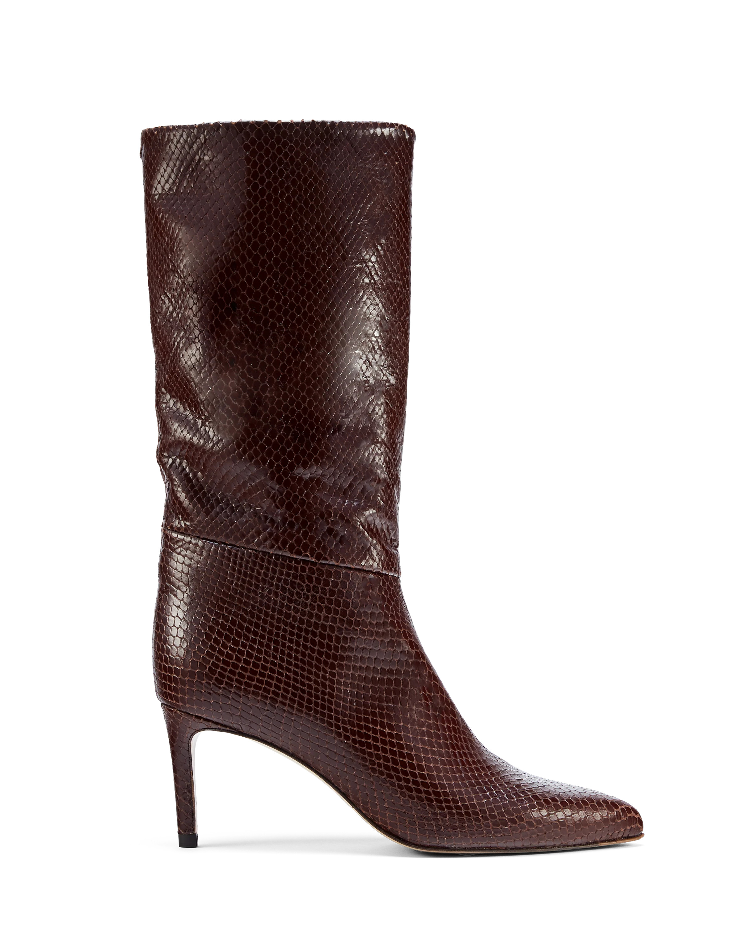 Mila: Espresso Snake Emboss | Inez Shoes, LLC