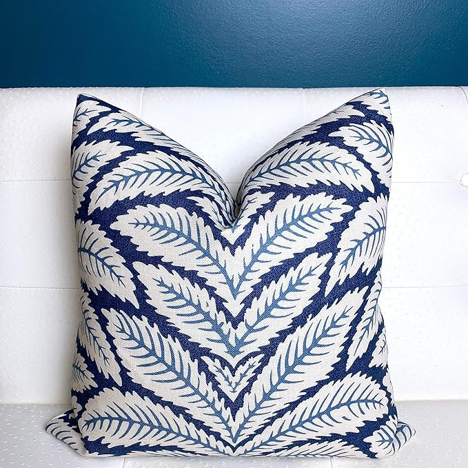 Talavera Cushion Cover Blue White Pillow Covers Linen Pillowcase Brunschwig Fils Pillow Indigo Pi... | Amazon (US)