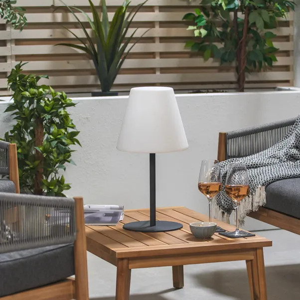 Caltha Rechargeable LED Outdoor Table Lamp | Dunelm (migrated)