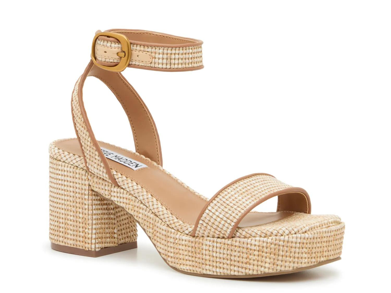 Steve Madden Ivee Platform Sandal | Women's | Natural | Size 7.5 | Sandals | Ankle Strap | DSW
