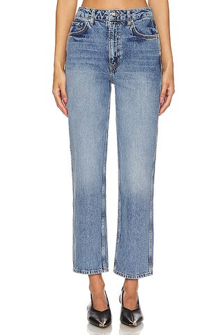 ANINE BING Vin Straight Leg Jeans in Paint Pacific Blue from Revolve.com | Revolve Clothing (Global)