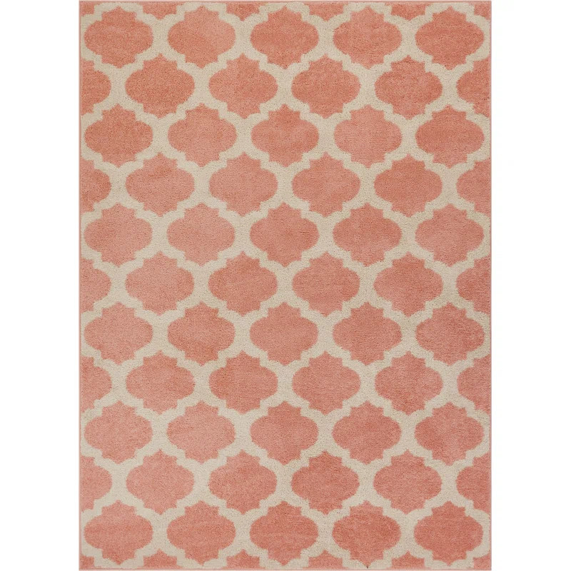 Rubino Trellis Lattice Geo Blush Area Rug | Wayfair North America