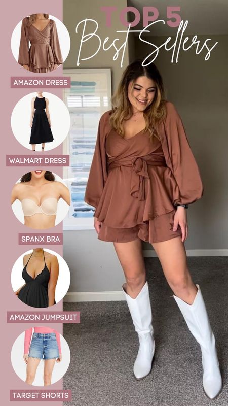 Top five best selling items from last week including an Amazon dress perfect for a country concert, Walmart dress, Spanx strapless bra, Amazon jumpsuit and Target shorts 

Use code UNFILTEREDLIFEXSPANX at checkout when ordering from Spanx 

#LTKSeasonal #LTKstyletip #LTKcurves