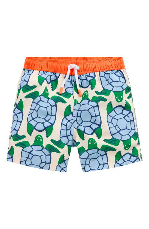 Mini Boden Kids' Print Swim Trunks in Turtle Print at Nordstrom, Size 7-8 | Nordstrom