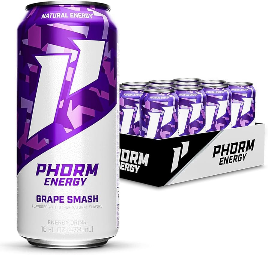 Phorm Energy Drink, Grape Smash Flavor, 200 MG Natural Caffeine From Green Tea, Sugar Free Carbon... | Amazon (US)